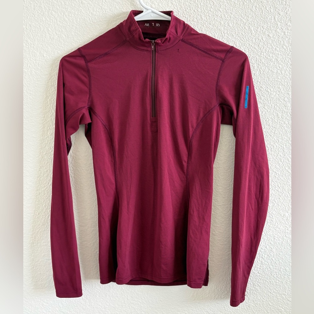 Womens ARCTERYX Rho LT Zip Neck Pullover Base Layer Top XS Lightweight